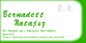 bernadett matajsz business card